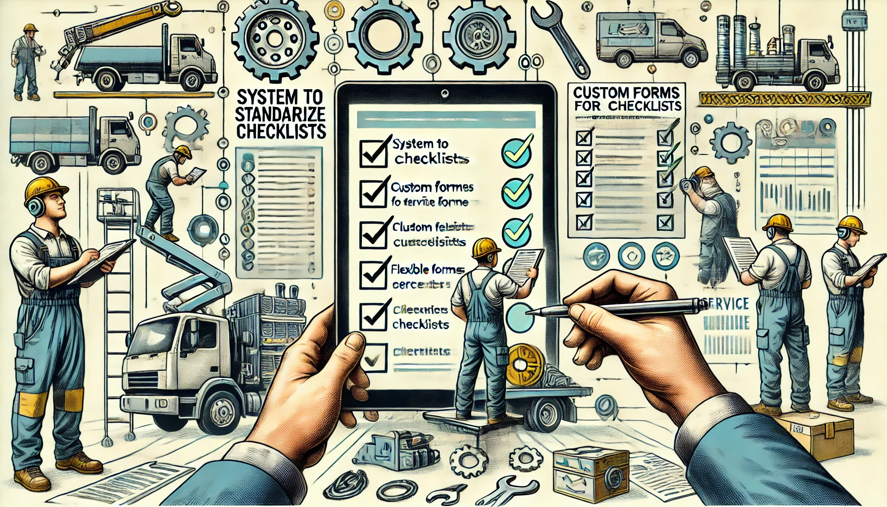 ilustração de checklists para padronização da qualidade