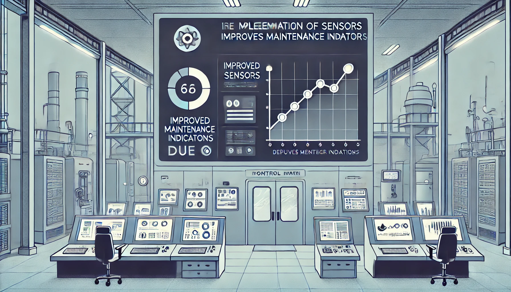 ilustração sobre sensores em máquinas industriais