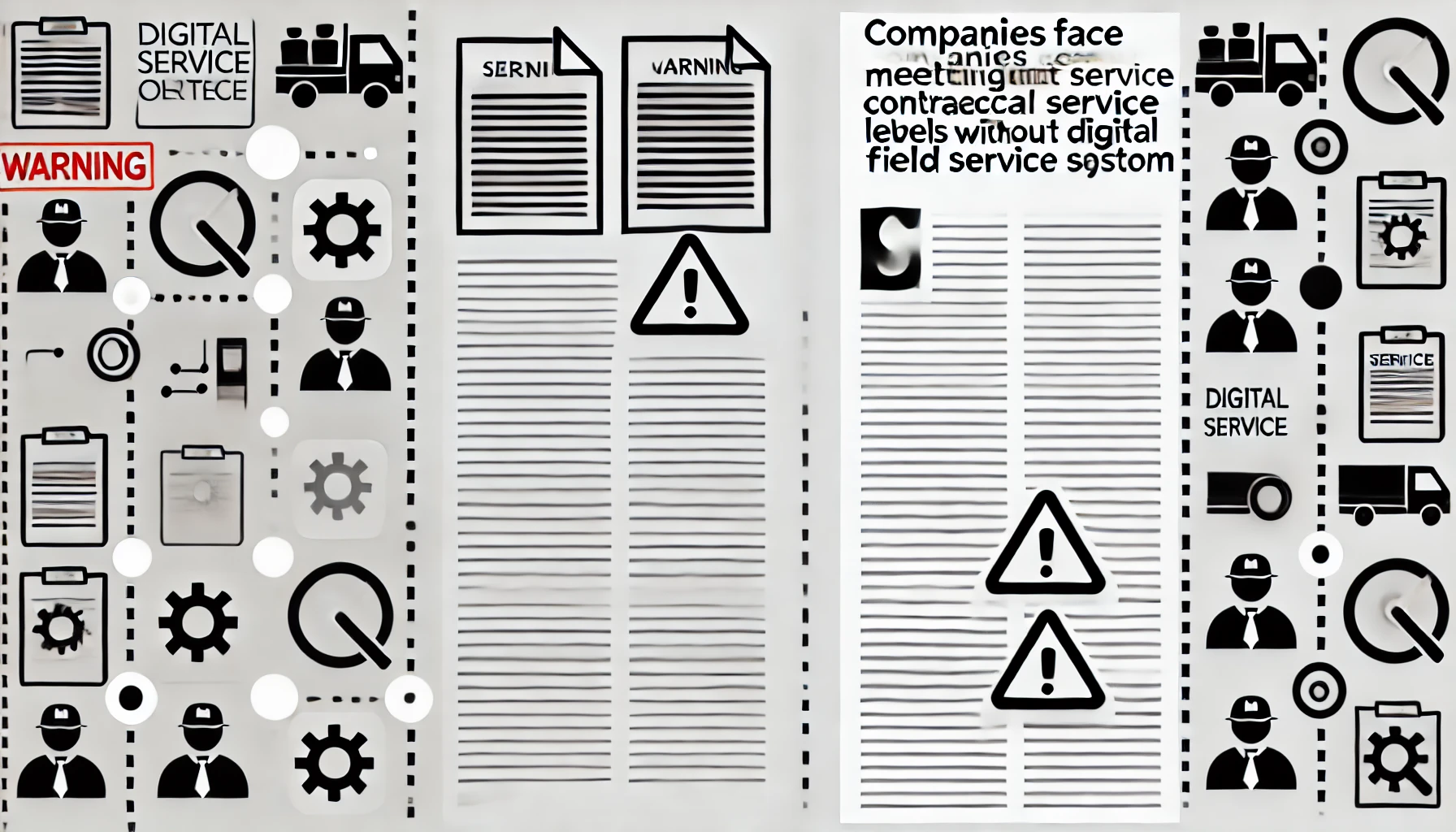 ilustração sobre problemas sem field service digital