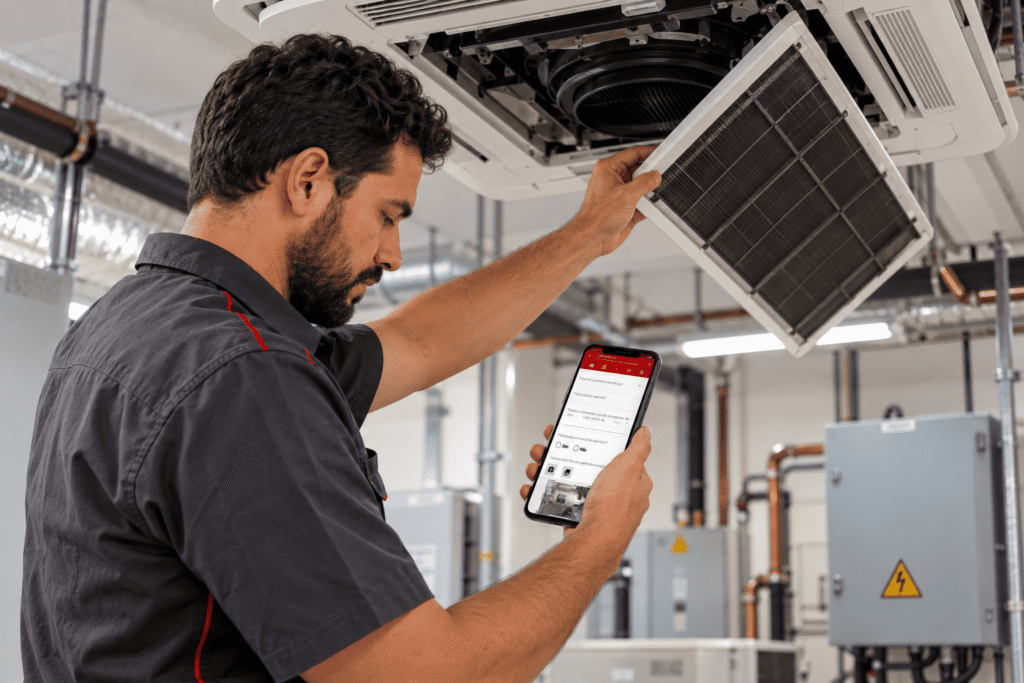 Imagem IClass Ar condicionado Registro de campo e checklis 1 1024x683 Refrigeração e Ar Condicionado Software de Ordem de Serviço | IClass
